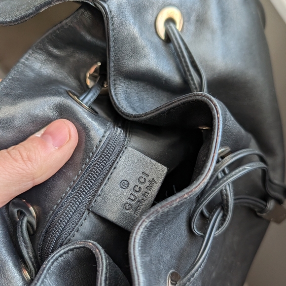 🖤 Vintage Y2K Gucci 001-4030 Genuine Smooth Leather Shoulder Satchel Bag, Black - Picture 10 of 16